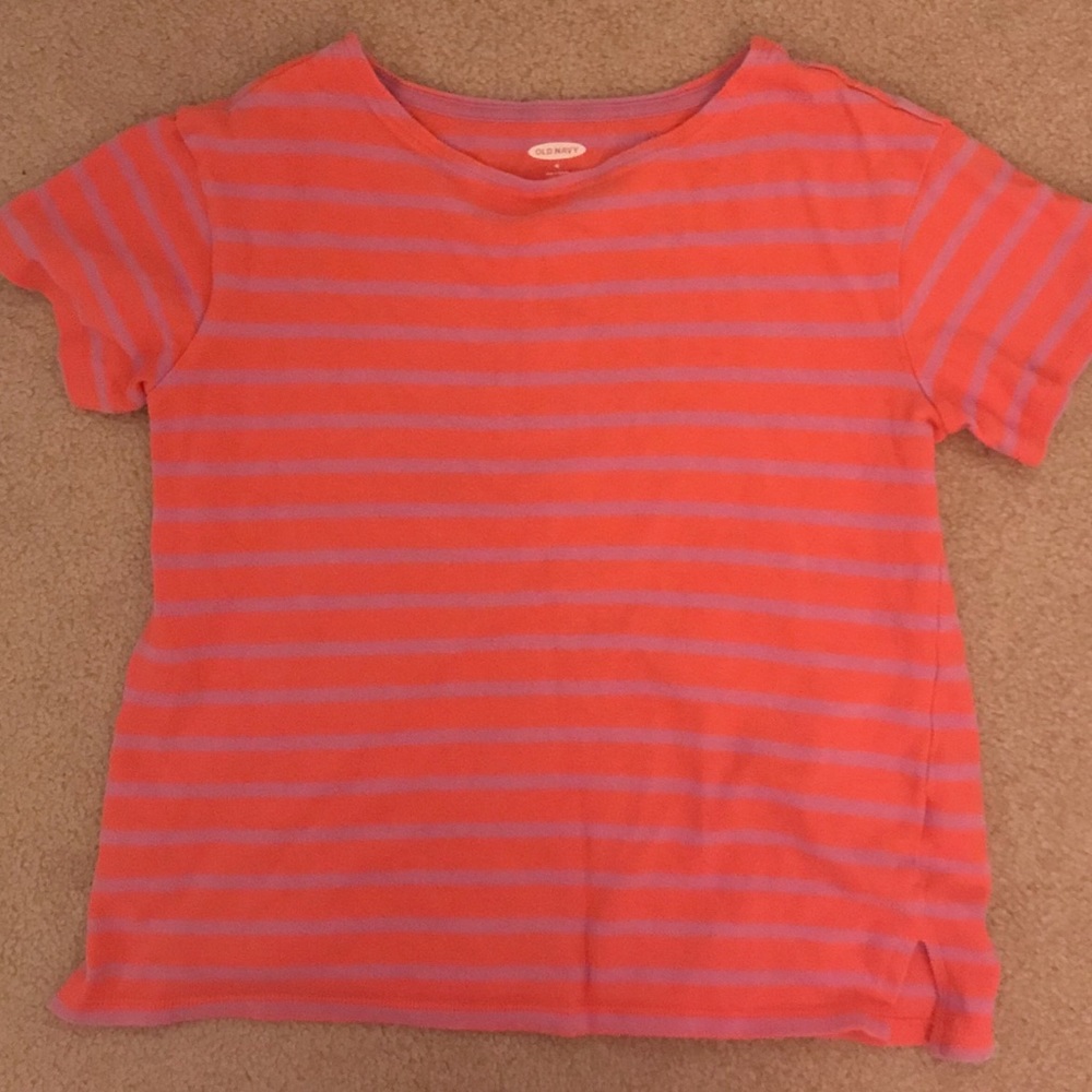 Pink and purple striped old navy tee